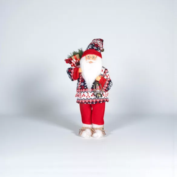 MagicHome karácsonyi dekoráció,  Mikulás, pulóverrel, 45 cm