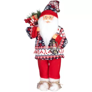 MagicHome karácsonyi dekoráció,  Mikulás, pulóverrel, 60 cm