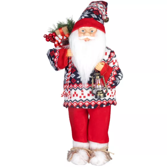 MagicHome karácsonyi dekoráció,  Mikulás, pulóverrel, 60 cm