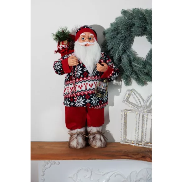 MagicHome karácsonyi dekoráció,  Mikulás, pulóverrel, 60 cm