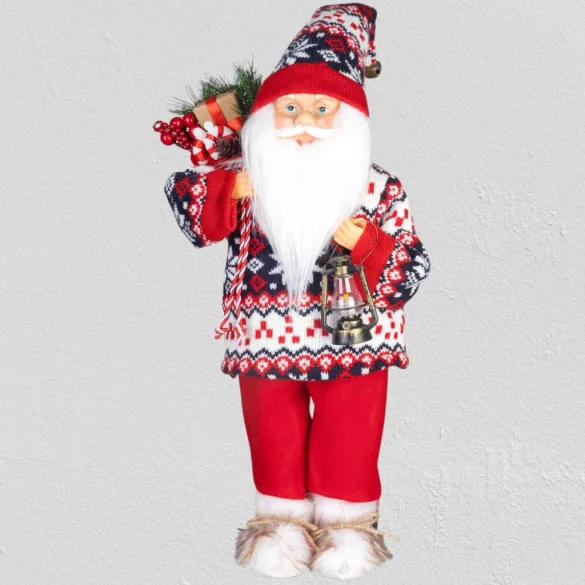 MagicHome karácsonyi dekoráció,  Mikulás, pulóverrel, 60 cm