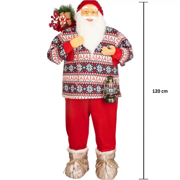 MagicHome karácsonyi dekoráció,  Mikulás, pulóverrel, 120 cm