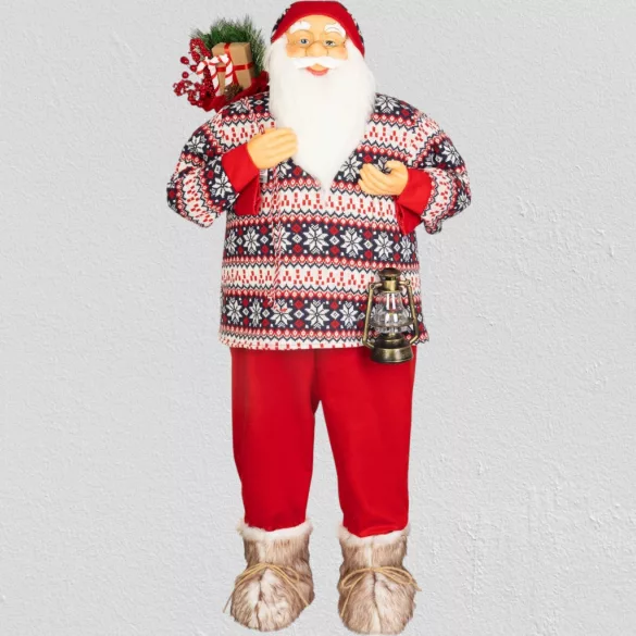 MagicHome karácsonyi dekoráció,  Mikulás, pulóverrel, 120 cm