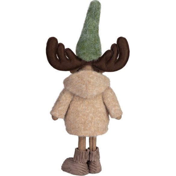 MagicHome karácsonyi dekoráció,  rénszarvas kabátban, zöld-barna, 22 x 14 x 53 cm