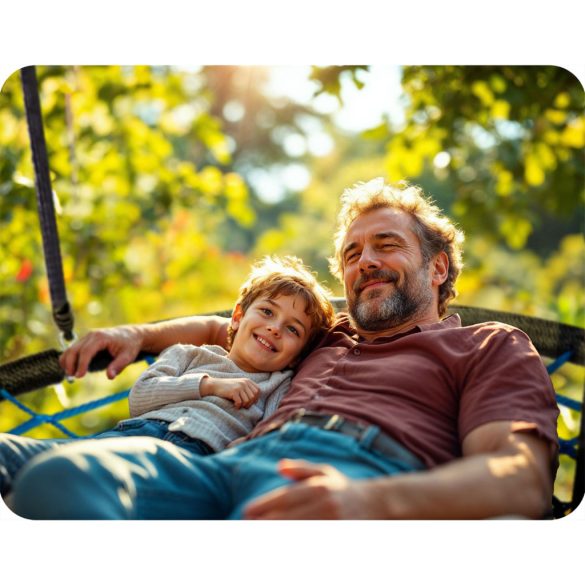 Fészekhinta, Neo-Sport NS-104, fekete/kék, átmérő: 120 cm, vízálló, állítható kötélmagasság: 90-160 cm, acél váz, poliészter pókhálókötél, teherbírás: 150 kg, kerek