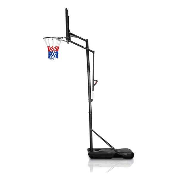 Kosárlabdapalánk, Neo-Sport NS-283, mobil, állítható, 170–305 cm magasság, szabadon álló, kerekekkel, acél váz, PVC palánk 110 x 75 cm, 45 cm gyűrű, 65 l tölthető talp
