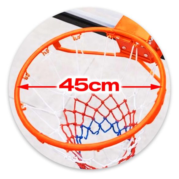 Kosárlabdapalánk, Neo-Sport NS-284, mobil, állítható, 160–305 cm magasság, szabadon álló, kerekekkel, acél váz, PVC palánk 110 x 70 cm, 45 cm gyűrű, 65 l tölthető talp