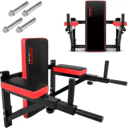   Húzódzkodó rúd, Neo-Sport NS-320, fekete/piros, 61, 5-73 x 69 x 60 cm, állítható távolság, 4 csúszásgátló markolat, megerősített acél, szerelőkészlettel (TE132000)