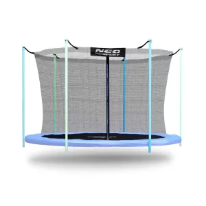 Trambulin belső védőháló, Neo-Sport 1358, átmérő: 183 cm, magasság: 150 cm, 6 oszlophoz, polietilén, cipzáras bejárat