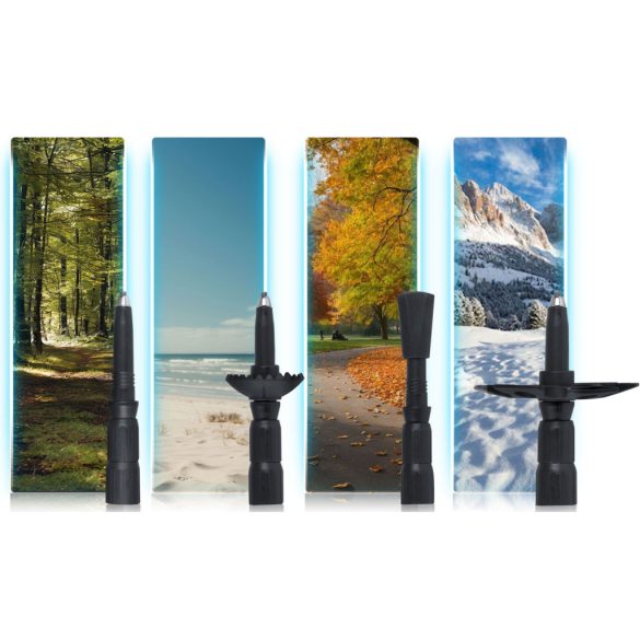 Túrabot, Neo-Sport NS-380, szürke, alumínium, parafa és műanyag markolat, teleszkópos, 65 / 135 cm, 1 pár