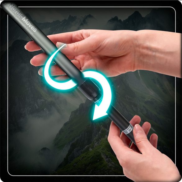 Túrabot, Neo-Sport NS-383, zöld, alumínium, parafa markolat, teleszkópos, 85 / 143 cm, 1 pár