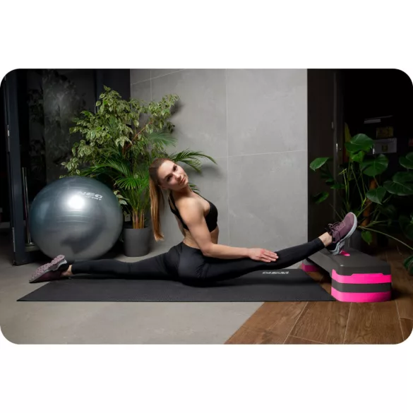 Aerobik lépcső, Neo-Sport, NS-400, rózsaszín, 28 × 68 × 20 cm, 3 szint, csúszásgátlós, vízálló, teherbírás: 200 kg teherbírás, csúszásgátló szőnyeggel (TE140001)