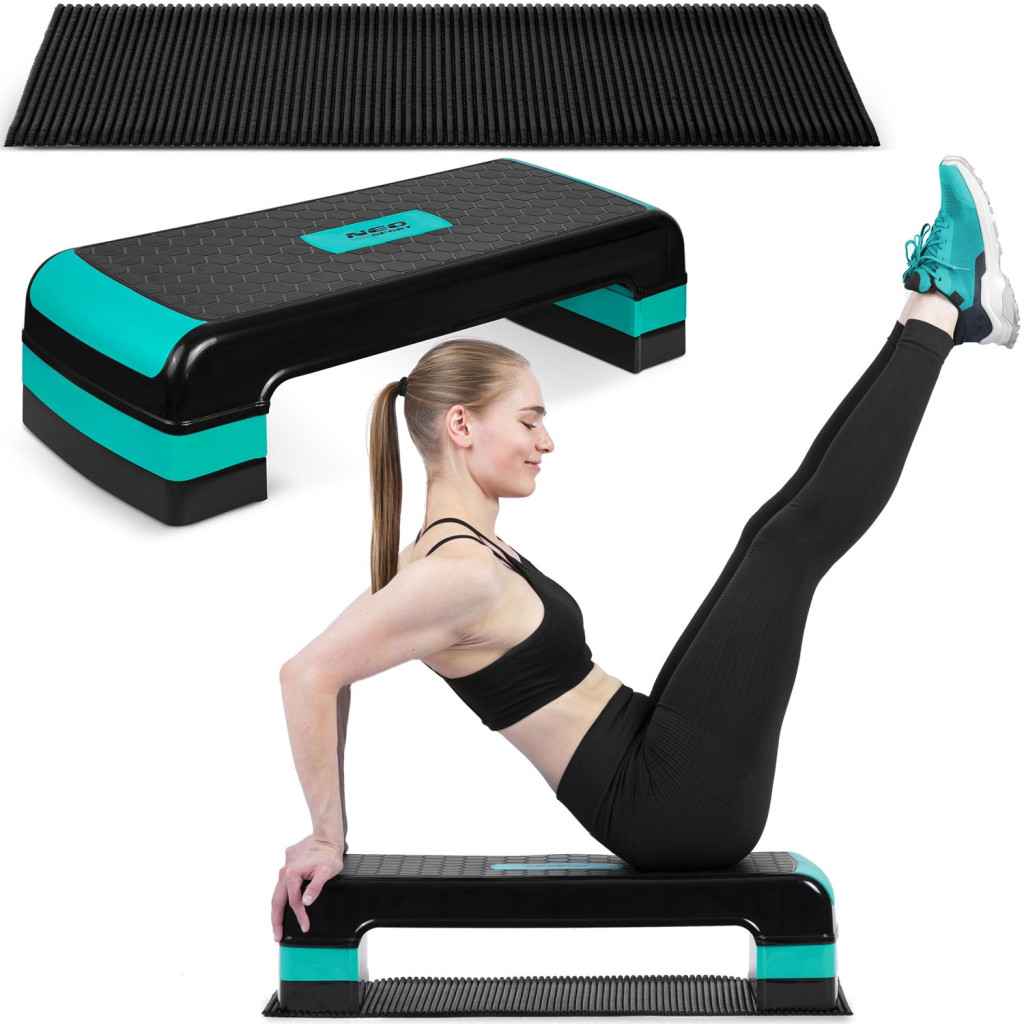 Neo Step Neo-Sport step, 3 fokozat, NS-402 – türkiz, 30×80×20 cm