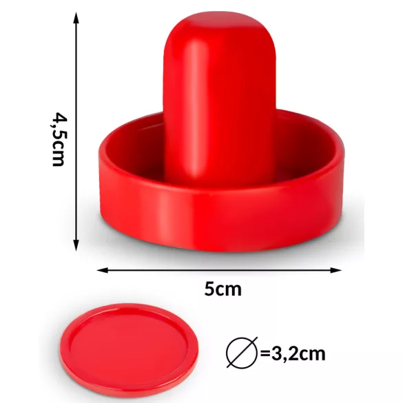 Léghoki ütő és korong szett, Neo-Sport Air Hockey, 2 db ütő 4,5 x 5 cm filc alátétekkel, 6 db korong 3,2 cm