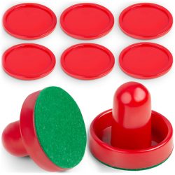   Léghoki ütő és korong szett, Neo-Sport Air Hockey, 2 db ütő 5,5 x 6 cm filc alátétekkel, 6 db korong 5 cm