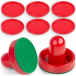 Léghoki ütő és korong szett, Neo-Sport Air Hockey, 2 db ütő 5,5 x 6 cm filc alátétekkel, 6 db korong 5 cm