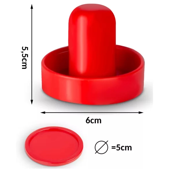 Léghoki ütő és korong szett, Neo-Sport Air Hockey, 2 db ütő 5,5 x 6 cm filc alátétekkel, 6 db korong 5 cm