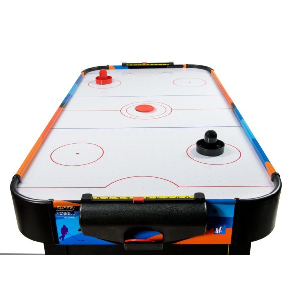 Léghoki asztal, Neo-Sport NS-428 Air Hockey, fehér, 121,5 x 61 x 74,5 cm, asztali, MDF és PVC, légáram rendszer, 2 ütővel és 2 koronggal, analóg számláló, hálózati (220-240 V)