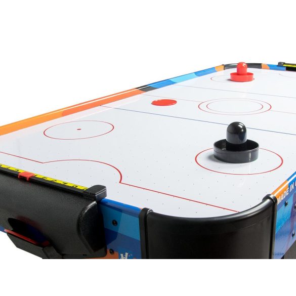 Léghoki asztal, Neo-Sport NS-428 Air Hockey, fehér, 121,5 x 61 x 74,5 cm, asztali, MDF és PVC, légáram rendszer, 2 ütővel és 2 koronggal, analóg számláló, hálózati (220-240 V)