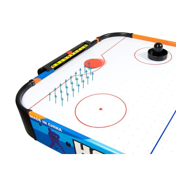 Léghoki asztal, Neo-Sport NS-428 Air Hockey, fehér, 121,5 x 61 x 74,5 cm, asztali, MDF és PVC, légáram rendszer, 2 ütővel és 2 koronggal, analóg számláló, hálózati (220-240 V)