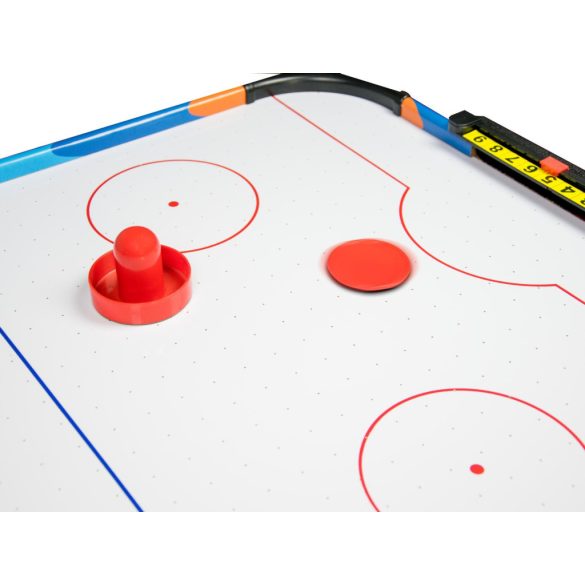 Léghoki asztal, Neo-Sport NS-428 Air Hockey, fehér, 121,5 x 61 x 74,5 cm, asztali, MDF és PVC, légáram rendszer, 2 ütővel és 2 koronggal, analóg számláló, hálózati (220-240 V)