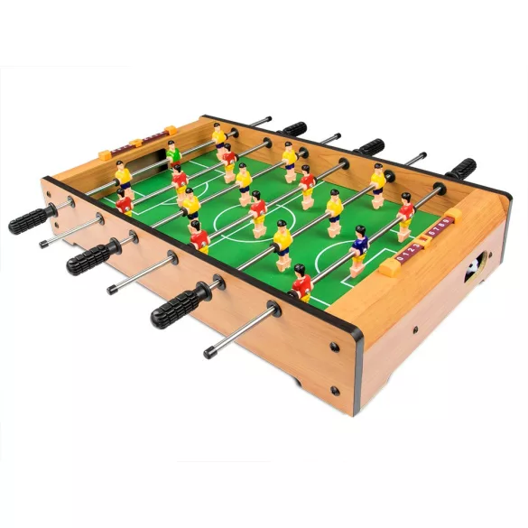 Csocsóasztal, Neo-Sport NS-435, zöld, 48,5 x 28,5 x 8,4 cm, hordozható, 18 játékos, 2 labda, 6 krómozott rúd, csúszásgátló fogantyúk, kézi számláló