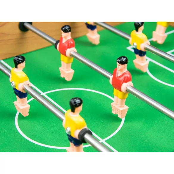 Csocsóasztal, Neo-Sport NS-435, zöld, 48,5 x 28,5 x 8,4 cm, hordozható, 18 játékos, 2 labda, 6 krómozott rúd, csúszásgátló fogantyúk, kézi számláló