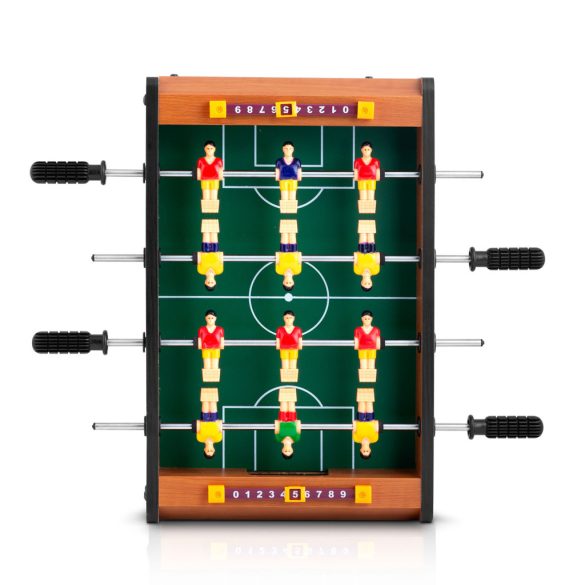 Csocsóasztal, Neo-Sport NS-439, zöld, gyerekeknek, 34,5 x 22 x 7 cm, hordozható, 12 játékos, 2 labda, 4 krómozott rúd, csúszásgátló fogantyúk, kézi számláló
