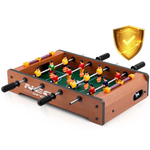 Csocsóasztal, Neo-Sport NS-439, zöld, gyerekeknek, 34,5 x 22 x 7 cm, hordozható, 12 játékos, 2 labda, 4 krómozott rúd, csúszásgátló fogantyúk, kézi számláló