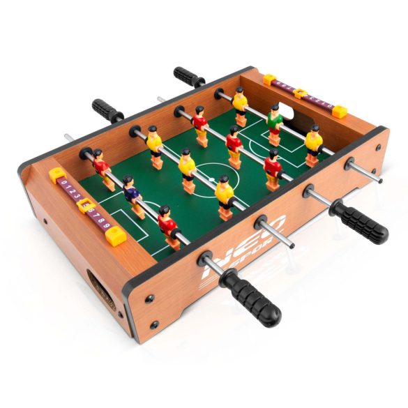 Csocsóasztal, Neo-Sport NS-439, zöld, gyerekeknek, 34,5 x 22 x 7 cm, hordozható, 12 játékos, 2 labda, 4 krómozott rúd, csúszásgátló fogantyúk, kézi számláló