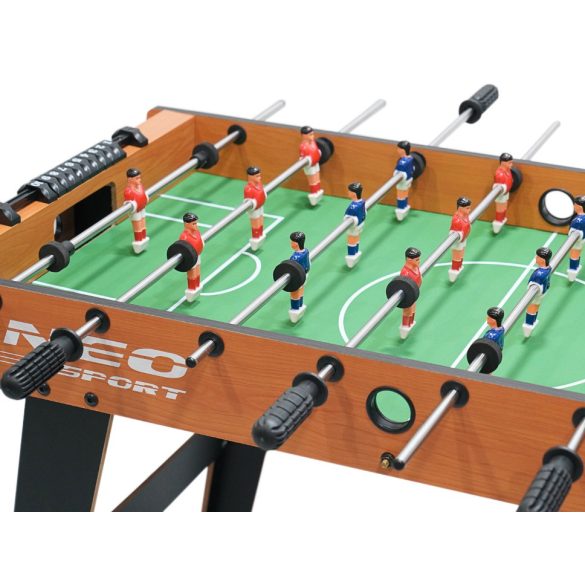 Csocsóasztal, Neo-Sport NS-444, zöld, profi, 102 x 50,5 x 65 cm, MDF játéktér, 20 játékos, 2 labda, 8 krómozott rúd, csúszásgátló fogantyúk, kézi számláló