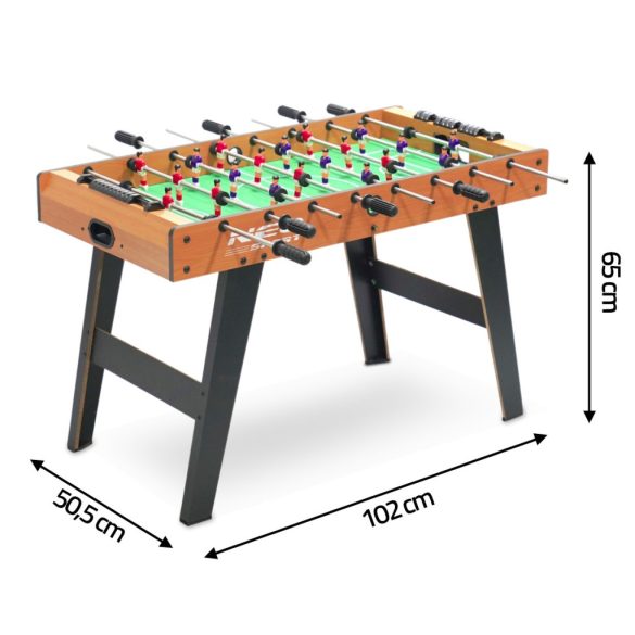 Csocsóasztal, Neo-Sport NS-444, zöld, profi, 102 x 50,5 x 65 cm, MDF játéktér, 20 játékos, 2 labda, 8 krómozott rúd, csúszásgátló fogantyúk, kézi számláló