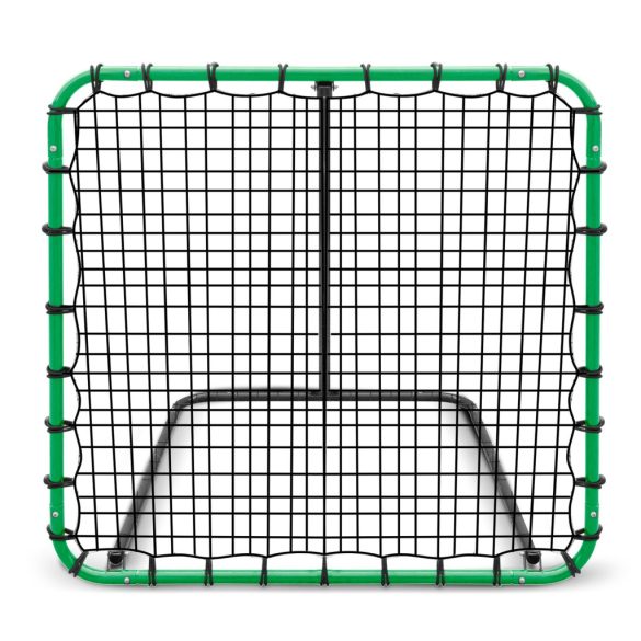 Visszapattanó futball edzőkapu, Neo-Sport, 100 x 100 cm, zöld keret, fekete PE háló, fém váz, időjárásálló, 4 db rögzítő