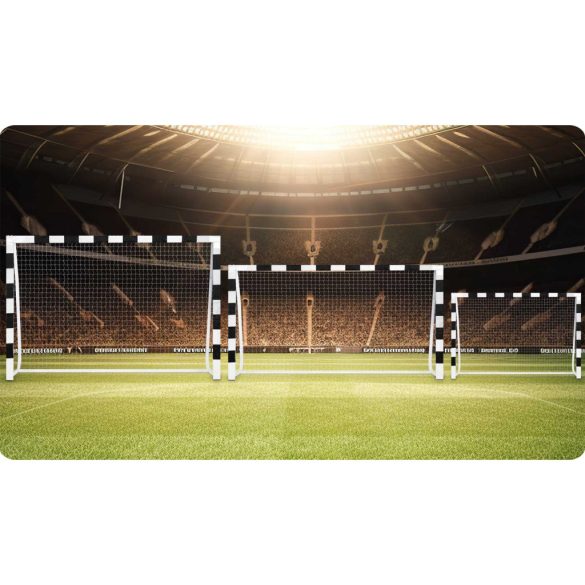 Futballkapu, Neo-Sport NS-464, 180 x 120 x 60 cm, fekete-fehér, fehér PE háló, fém váz, időjárásálló, keretvédő fedéllel, szerszám nélkül összeszerelhető