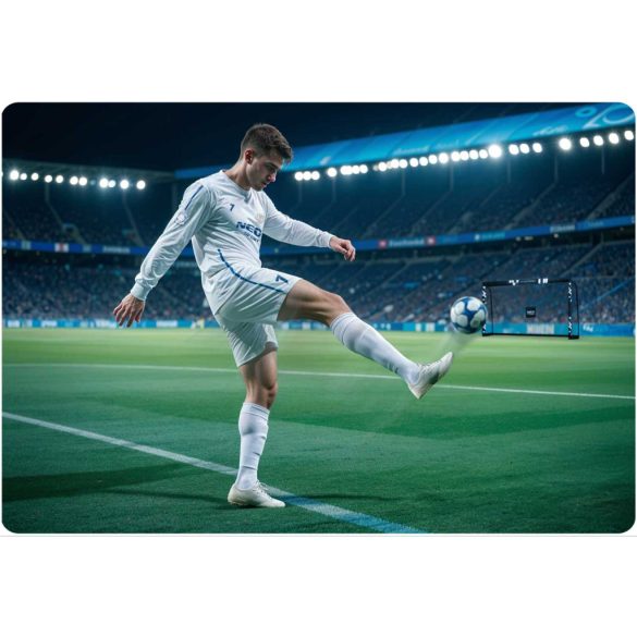 Futballkapu, Neo-Sport NS-472, 300 x 200 x 120 cm, fekete keret, fekete PE háló, fém váz, időjárásálló, keretvédő fedéllel, szerszám nélkül összeszerelhető