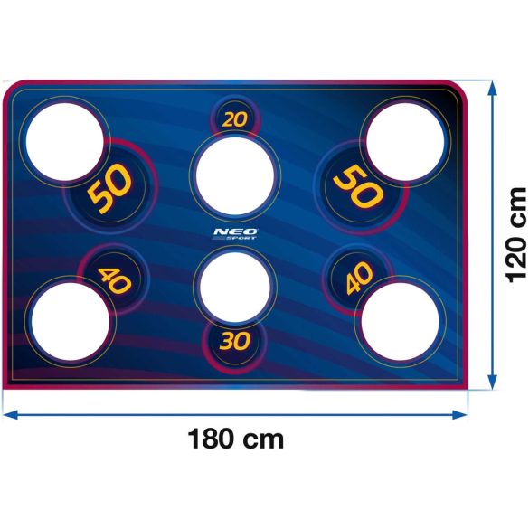 Célzóponyva futballkapura, Neo-Sport, 180 x 120 cm, sötétkék, vízálló, ütésálló, rögzítőkkel, könnyű felszerelés