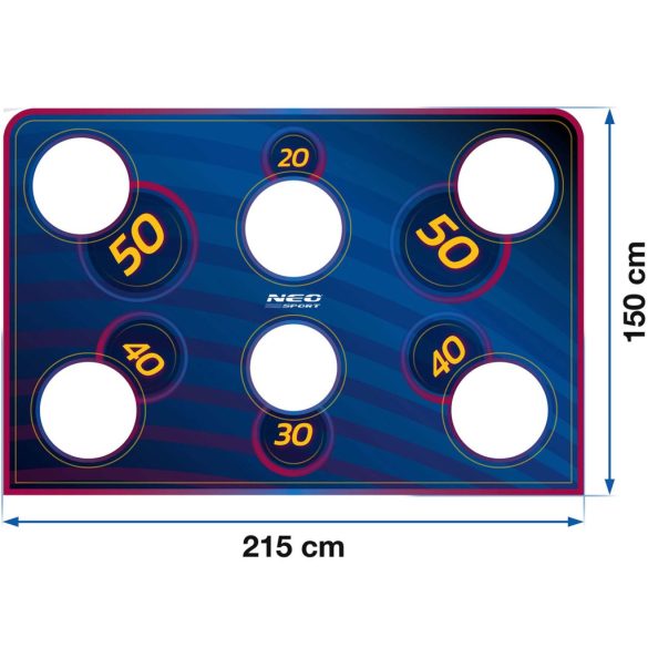 Célzóponyva futballkapura, Neo-Sport, 215 x 150 cm, sötétkék, vízálló, ütésálló, rögzítőkkel, könnyű felszerelés