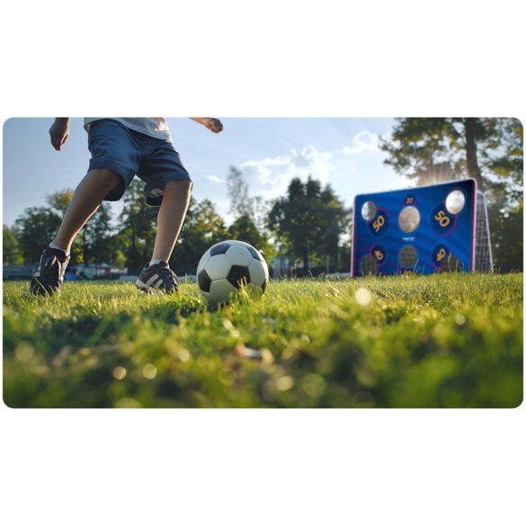 Célzóponyva futballkapura, Neo-Sport, 215 x 150 cm, sötétkék, vízálló, ütésálló, rögzítőkkel, könnyű felszerelés