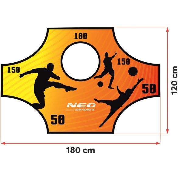Célzóponyva futballkapura, Neo-Sport, 180 x 120 cm, vízálló, ütésálló, rögzítőkkel, könnyű felszerelés