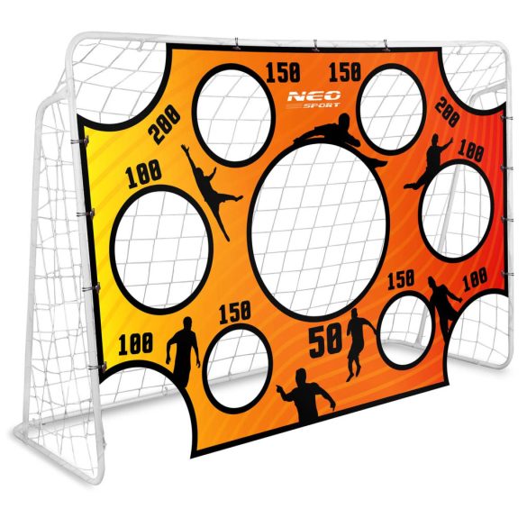 Célzóponyva futballkapura, Neo-Sport, 215 x 150 cm, vízálló, ütésálló, rögzítőkkel, könnyű felszerelés