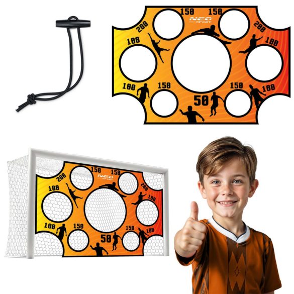 Célzóponyva futballkapura, Neo-Sport, 300 x 200 cm, vízálló, ütésálló, rögzítőkkel, könnyű felszerelés