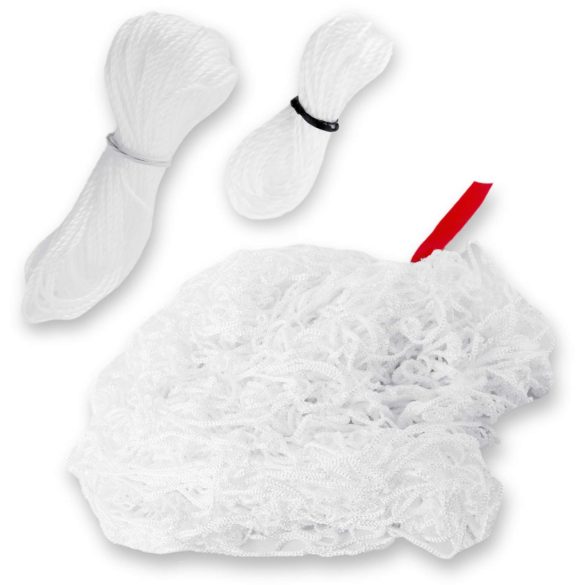 Futballkapu háló, Neo-Sport, 215 x 150 x 90 cm, PE, strapabíró, nagy ütésállóság, rögzítő kötelekkel, könnyen szerelhető