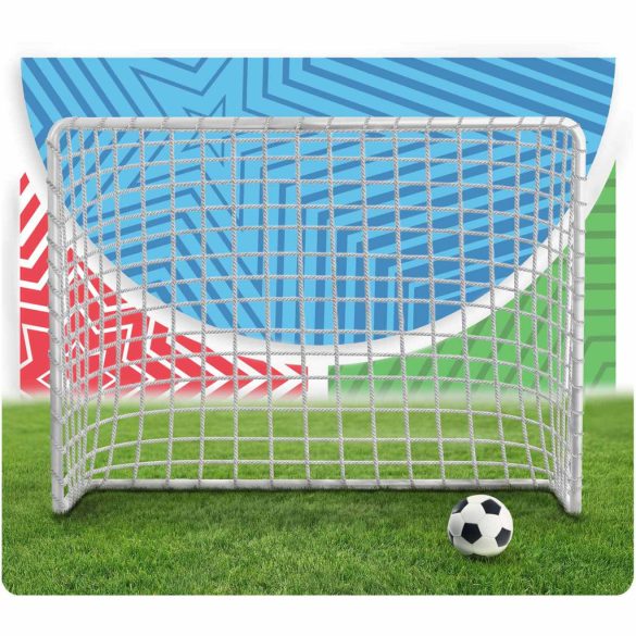 Futballkapu, Neo-Sport NS-485, 183 x 122 x 61 cm, 2 db, fehér keret, fehér PE háló, fém váz, időjárásálló, 4 db rögzítő, szerszám nélkül összeszerelhető
