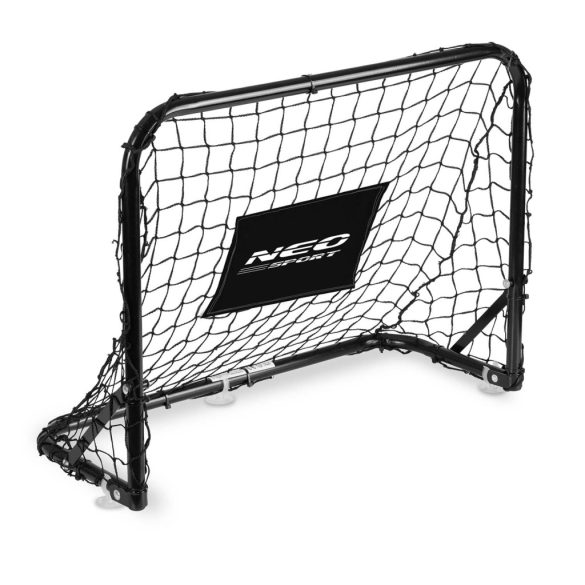Futballkapu, Neo-Sport NS-486, 60 x 45 x 25 cm, 2 db, fekete keret, fekete PE háló, műanyag váz, időjárásálló, 6 db rögzítő, 1 labda, 1 pumpa, szerszám nélkül összeszerelhető