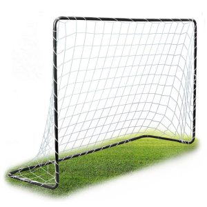 Futballkapu, Neo-Sport NS-492, 183 x 122 x 61 cm, fekete keret, fehér PE háló, fém váz, időjárásálló, 4 db rögzítő, könnyű kivitel, szerszám nélkül szerelhető
