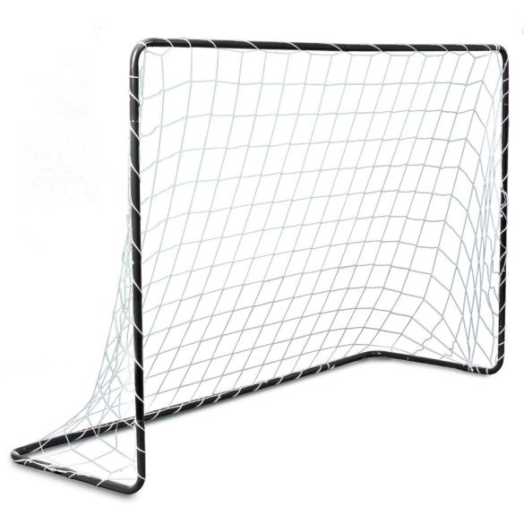 Futballkapu, Neo-Sport NS-492, 183 x 122 x 61 cm, fekete keret, fehér PE háló, fém váz, időjárásálló, 4 db rögzítő, könnyű kivitel, szerszám nélkül szerelhető