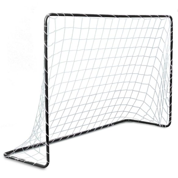 Futballkapu, Neo-Sport NS-492, 183 x 122 x 61 cm, fekete keret, fehér PE háló, fém váz, időjárásálló, 4 db rögzítő, könnyű kivitel, szerszám nélkül szerelhető