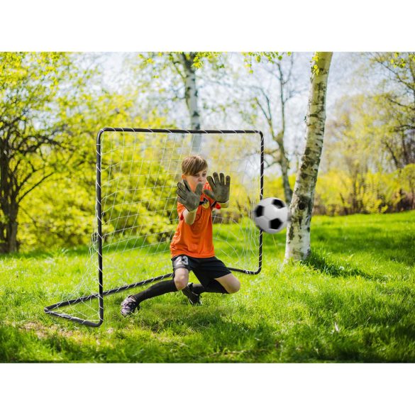 Futballkapu, Neo-Sport NS-492, 183 x 122 x 61 cm, fekete keret, fehér PE háló, fém váz, időjárásálló, 4 db rögzítő, könnyű kivitel, szerszám nélkül szerelhető