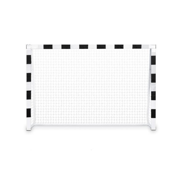Futballkapu, Neo-Sport NS-465, 300 x 200 x 90 cm, fekete-fehér, fehér PE háló, fém váz, időjárásálló, keretvédő fedéllel, szerszám nélkül összeszerelhető
