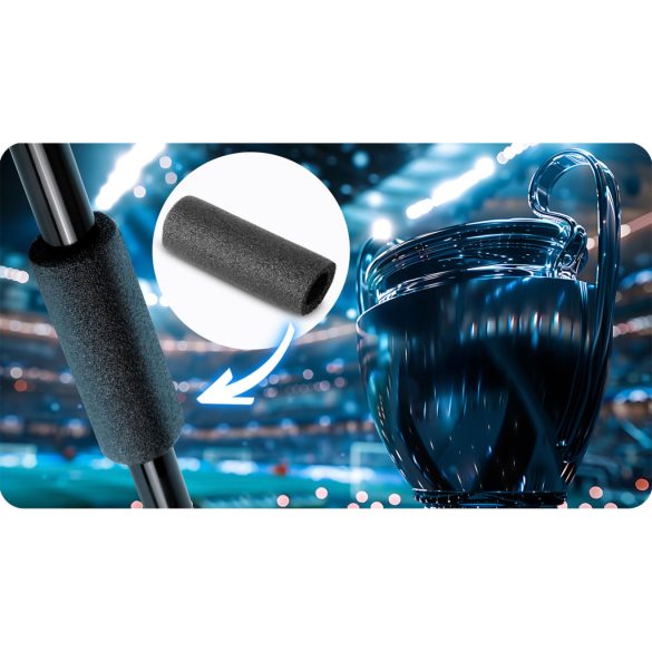 Futballkapu, Neo-Sport NS-497, 300 x 200 x 90 cm, fekete keret, fekete PE háló, fém váz, időjárásálló, keretvédő fedéllel, szerszám nélkül összeszerelhető